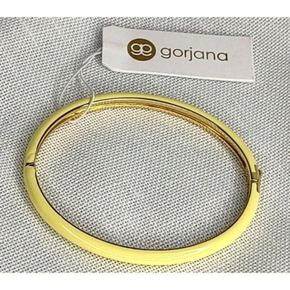 GORJANA Bracelet 18K Gold Plated Paseo Yellow Enamel Cuff Bracelet - Picture 3 of 5